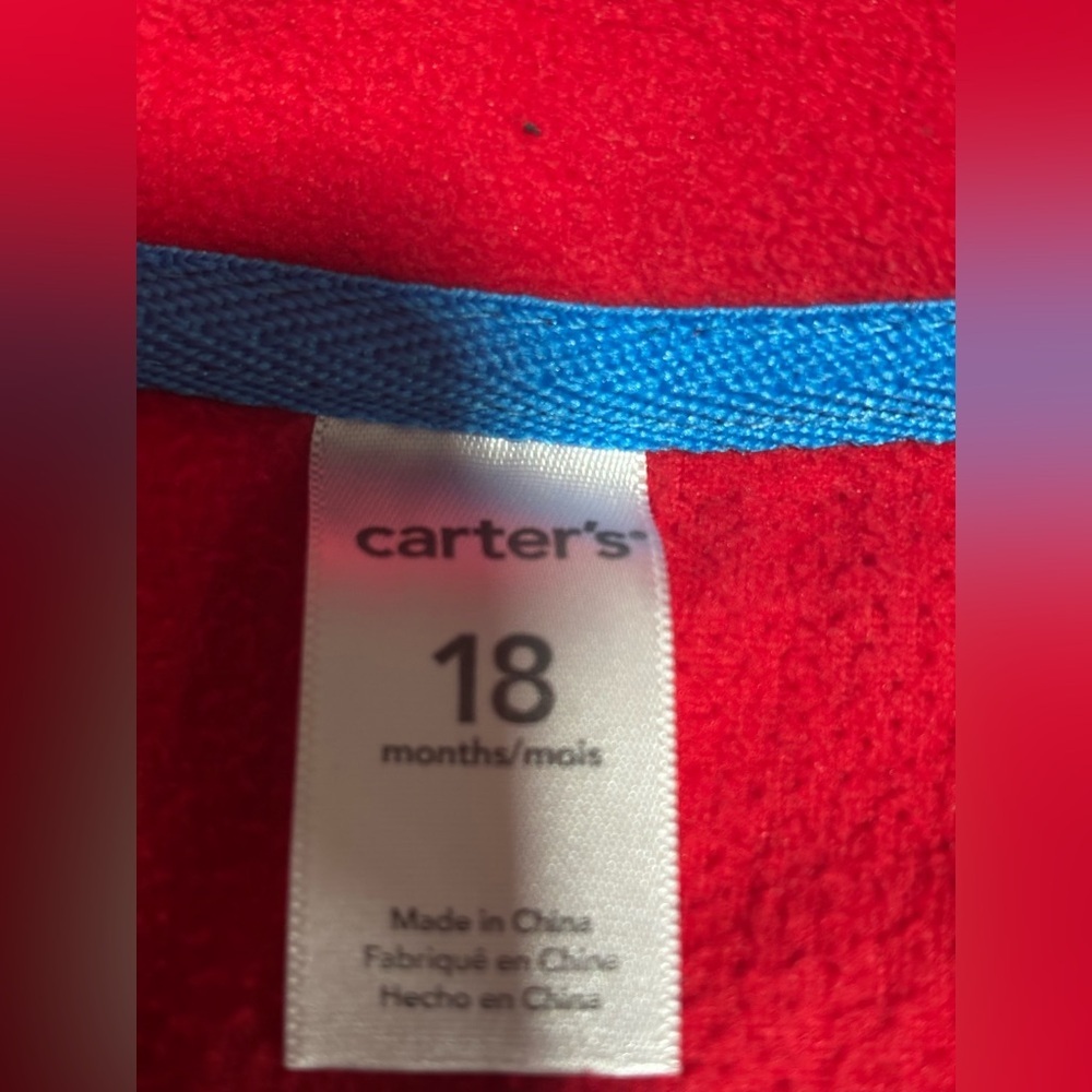 Carter's Red Vest and Black Checkered Hoodie Set - Picture 6 of 7